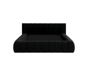 A black Modular Cloud Bed featuring a sleek black headboard and footboard.