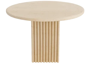 A Soho Coffee Table with a wooden base, showcasing a smooth top and sturdy support.