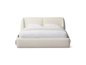 The Ashley Bed featuring a matching white headboard and footboard, creating a cohesive and minimalist look.