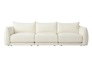 A four-seater white the Jules sofa designed for modern living spaces.