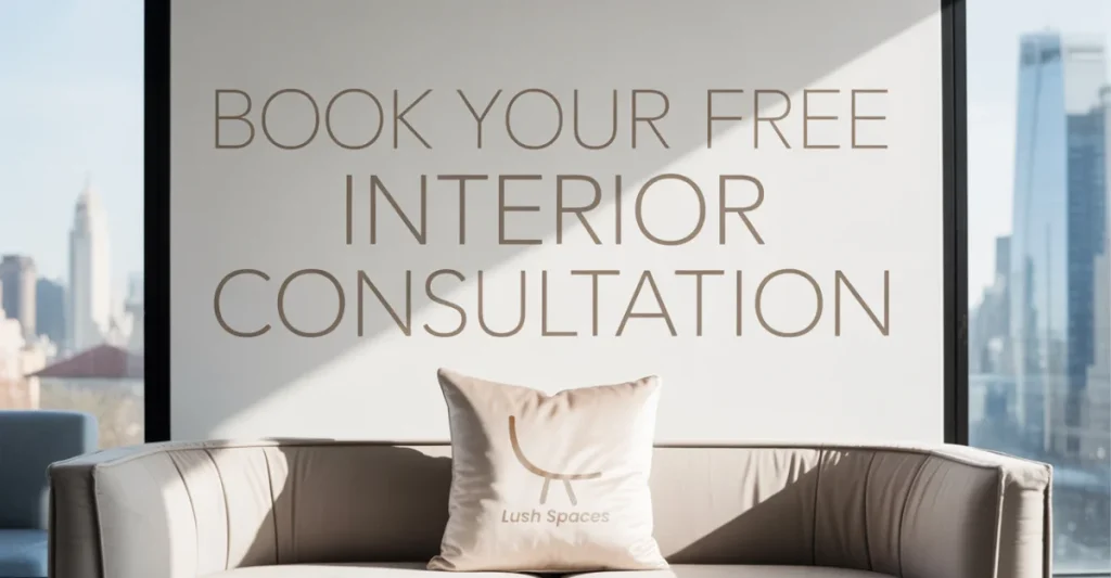Image promoting a free interior consultation service with a call to action to book an appointment.