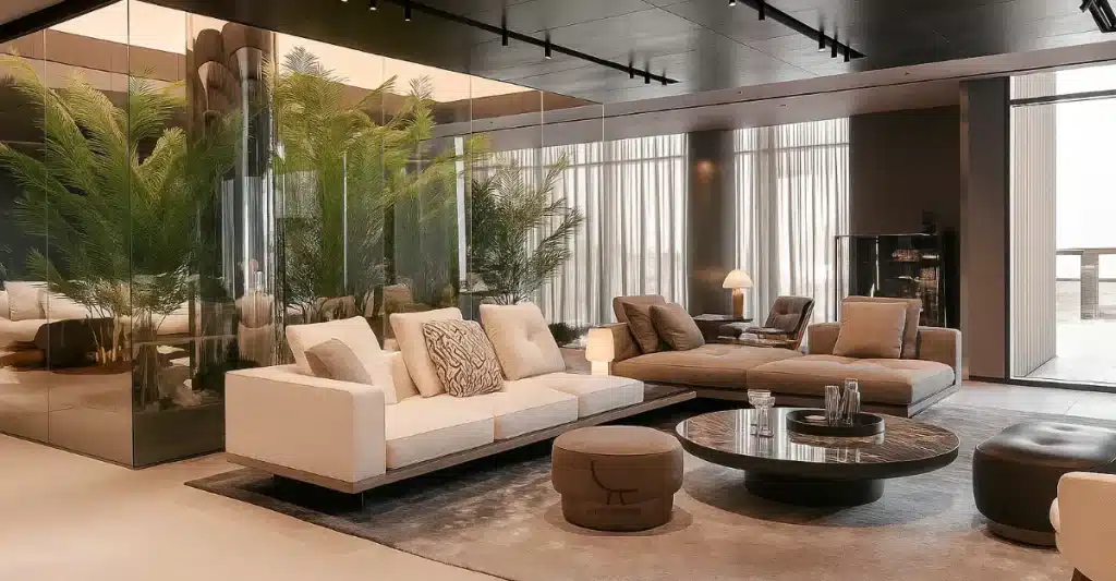 Modern luxury living room design from the best furniture store in Dubai